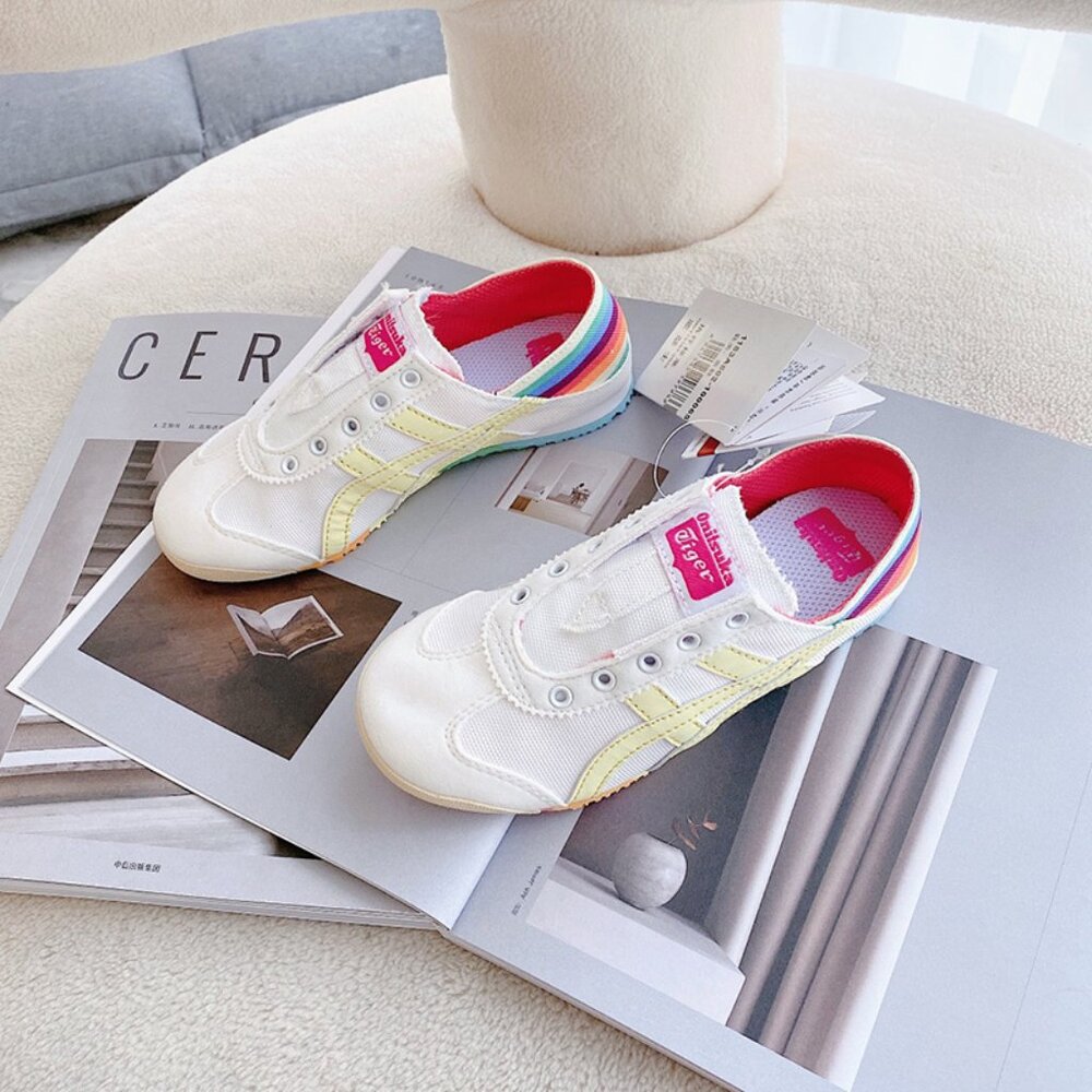 White Onitsuka Tiger by Asics Canvas Kids Sneakers